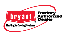 Bryant Factory Authorized Dealer logo, red and black.